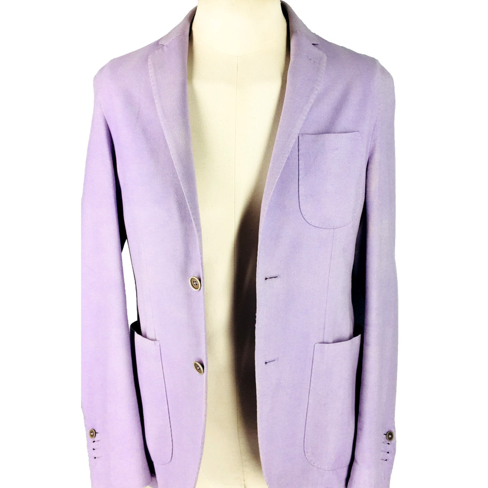 36R Couture Milan Italy 2 Button Pure Cotton Blazer Sport Coat Lilac Italy 46R